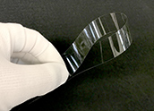 Home page of thin glass. The picture shows a flexible ultra-thin glass.