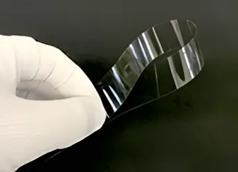 Home page of thin glass. The picture shows a flexible ultra-thin glass.